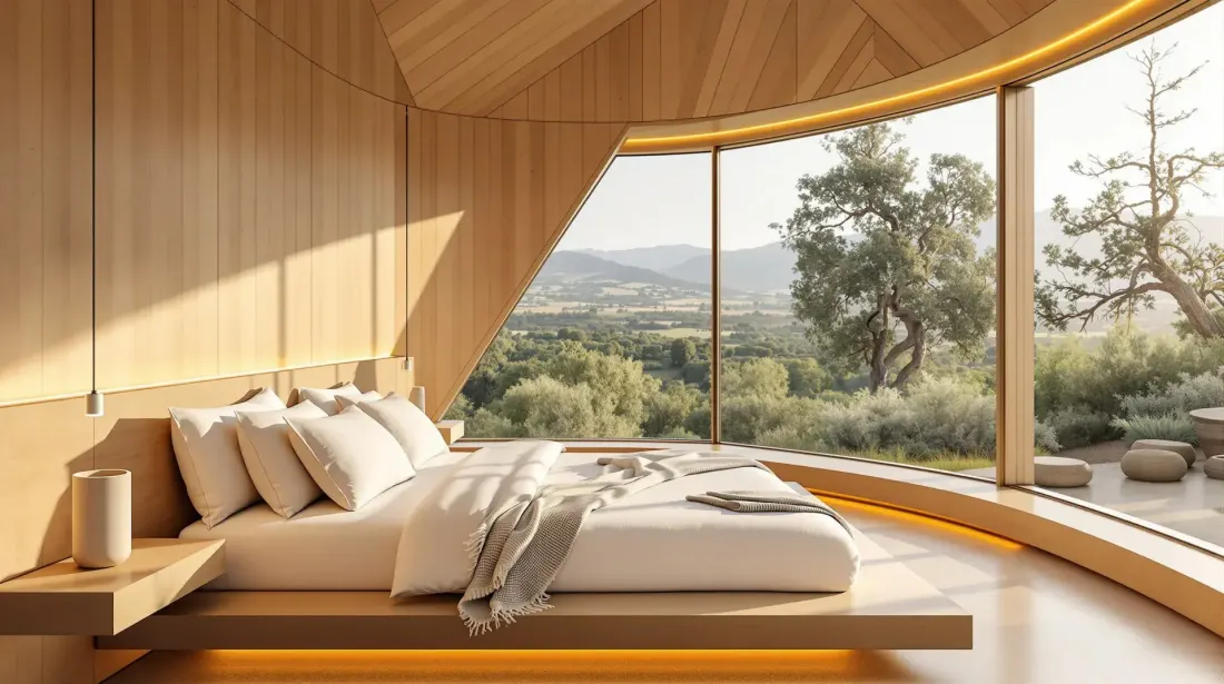 Dormitorio con vista al valle